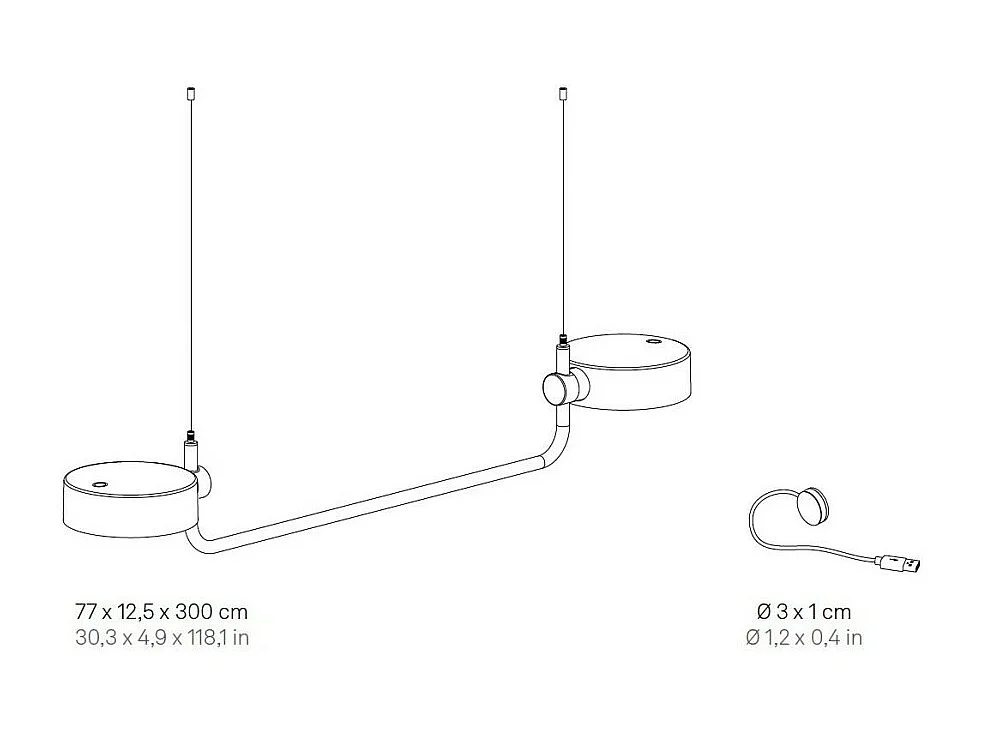Zafferano SUPER O Suspension LED blanche rechargeable et dimmable