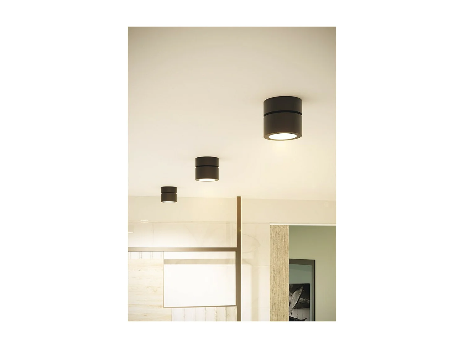 Applique Mini Concord Tricolore da 7w a led orientabile rotonda nera