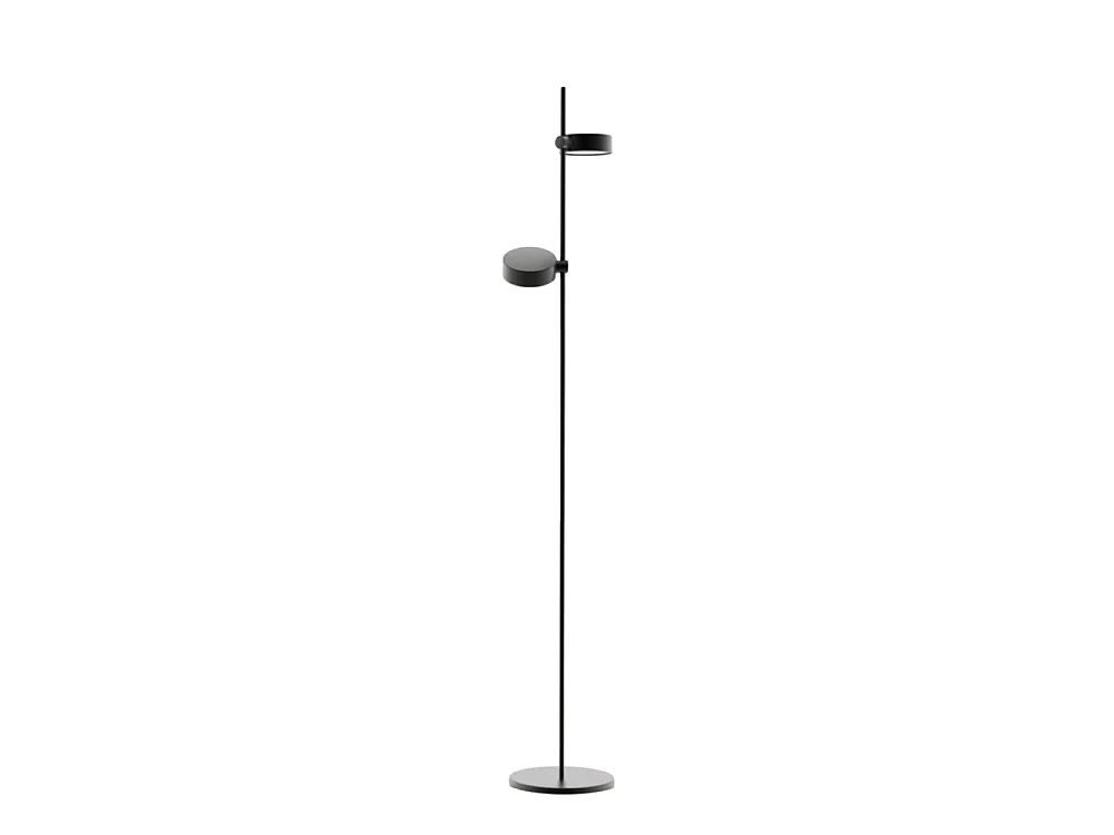 Zafferano SUPER O Lampadaire LED noir rechargeable et dimmable 2 modules lumineux