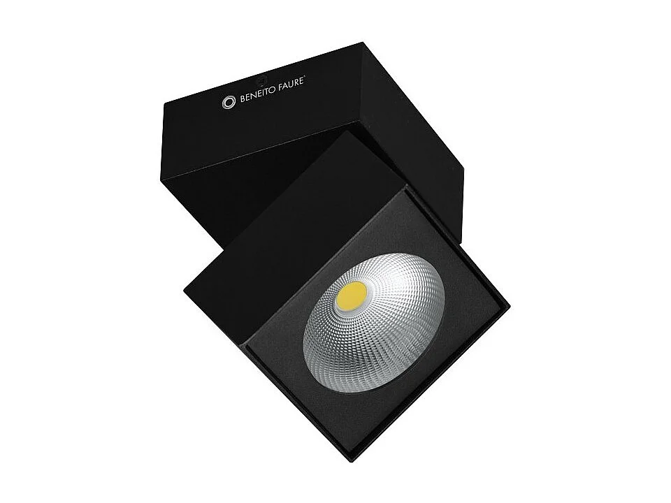 Applique Rubyc tricolore 14W à LED carrée noire orientable