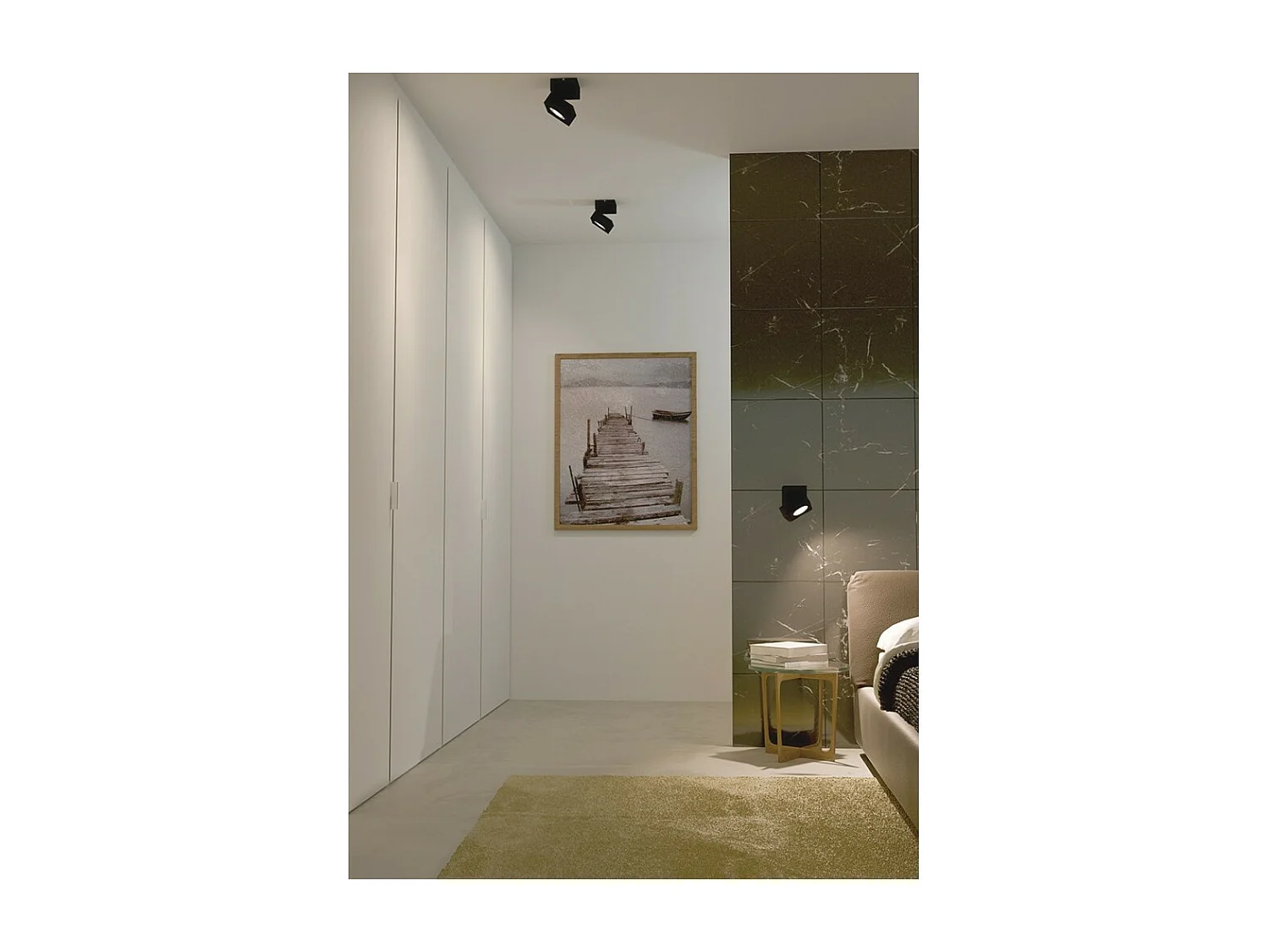 Applique Rubyc tricolore 14W à LED carrée noire orientable