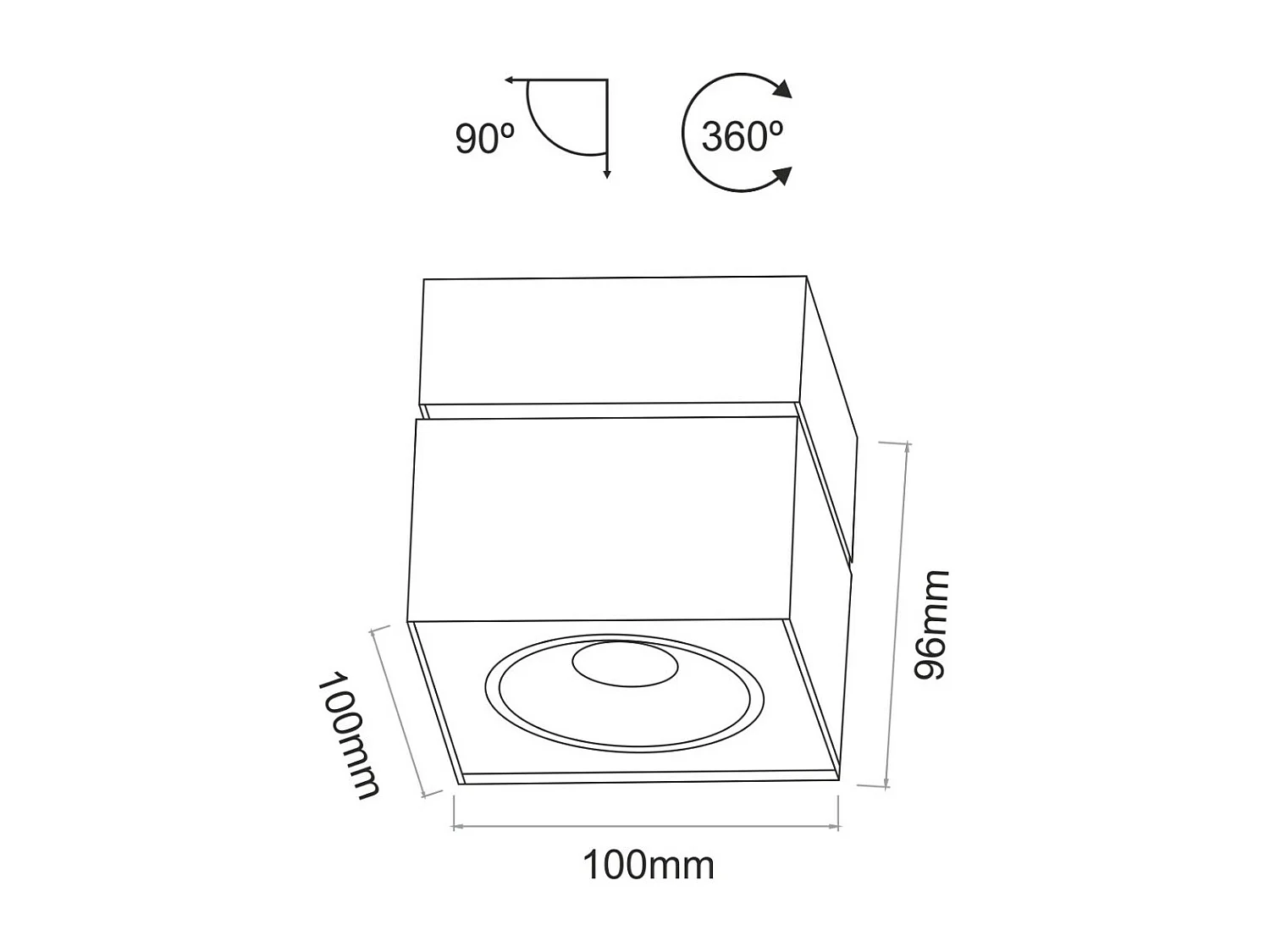 Rubyc Tricolore 14w witte vierkante verstelbare LED-wandlamp
