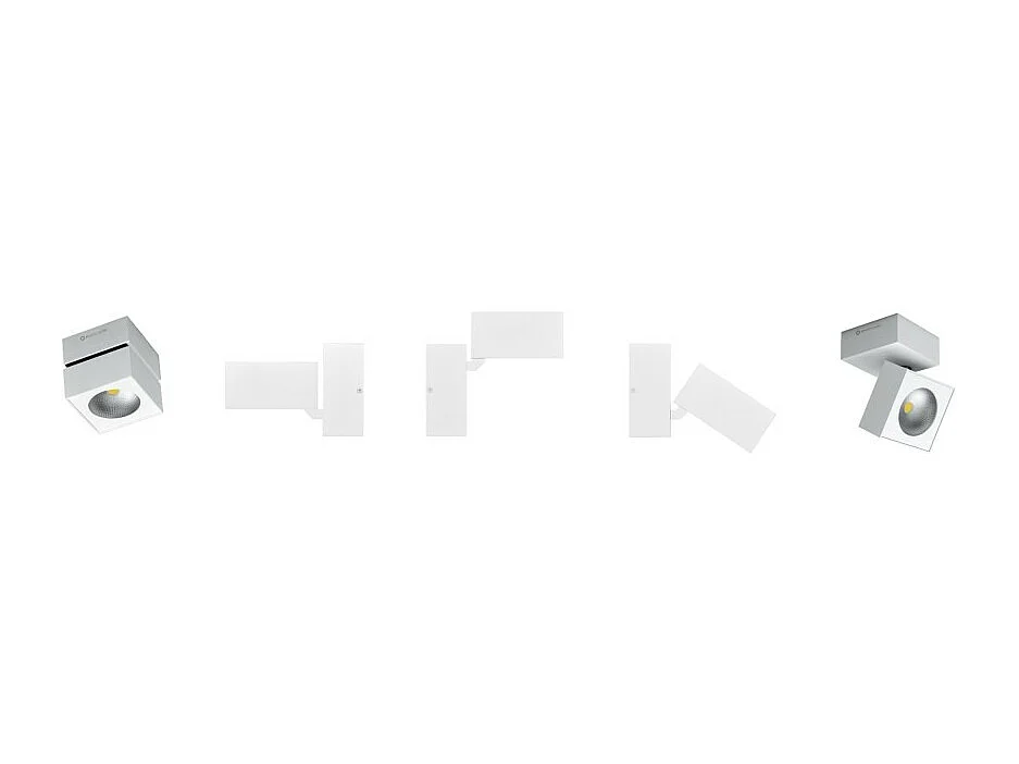 Rubyc Tricolore 14w witte vierkante verstelbare LED-wandlamp