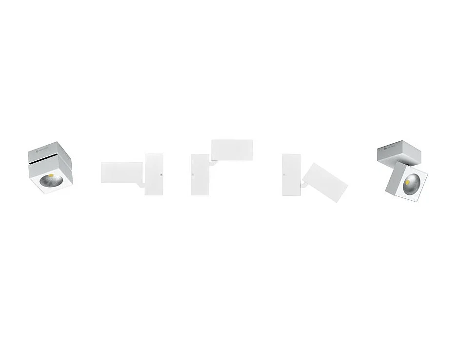 Applique LED carrée orientable Rubyc Tricolore 14w blanche