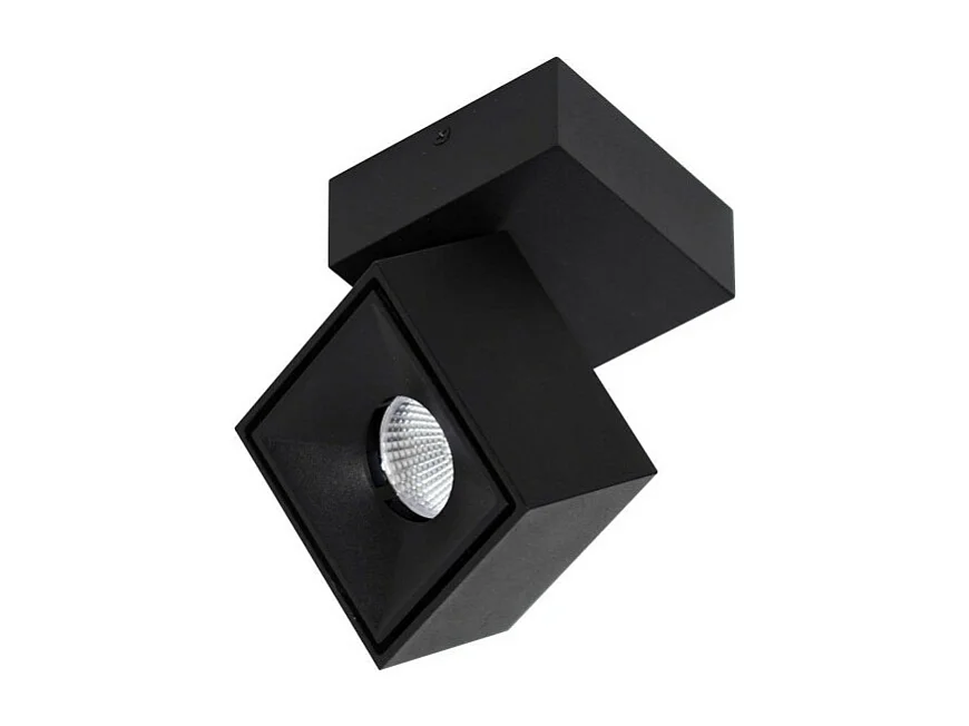 Applique LED carrée orientable Mini Rubyc Tricolore 7w noire