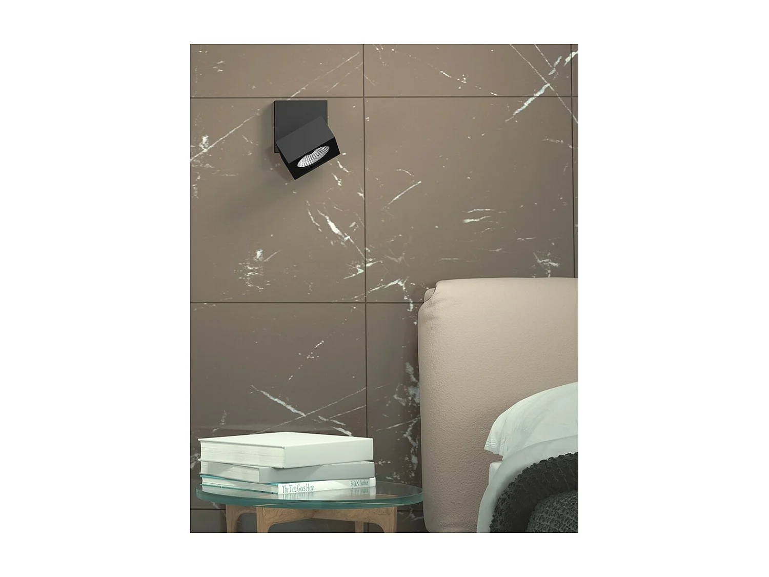 Applique LED carrée orientable Mini Rubyc Tricolore 7w noire