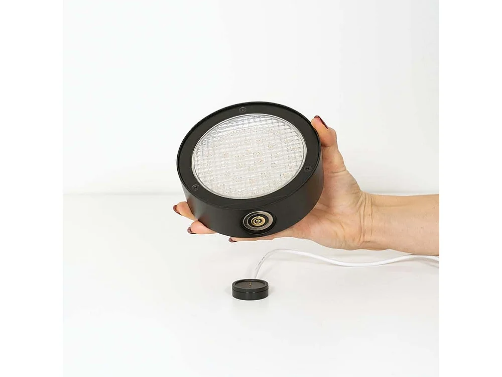 Zafferano SUPER O Lampa ścienna LED z ramieniem Czarna, akumulatorowa i ściemnialna