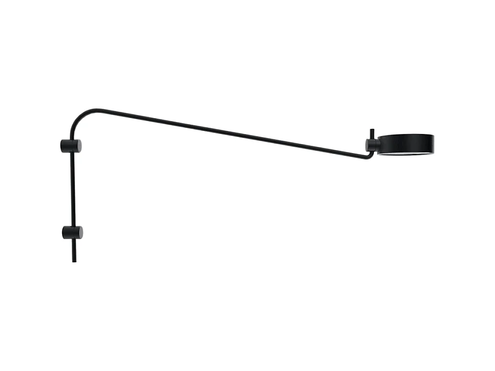 Zafferano SUPER O LED-Wandleuchte mit Arm Schwarz wiederaufladbar und dimmbar