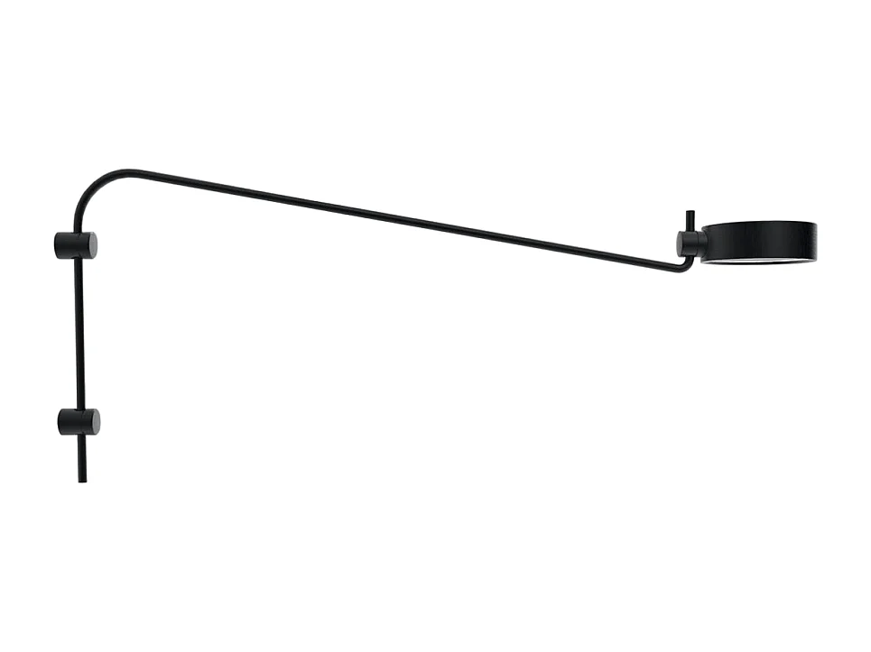 Zafferano SUPER O Applique LED avec bras Noir rechargeable et dimmable