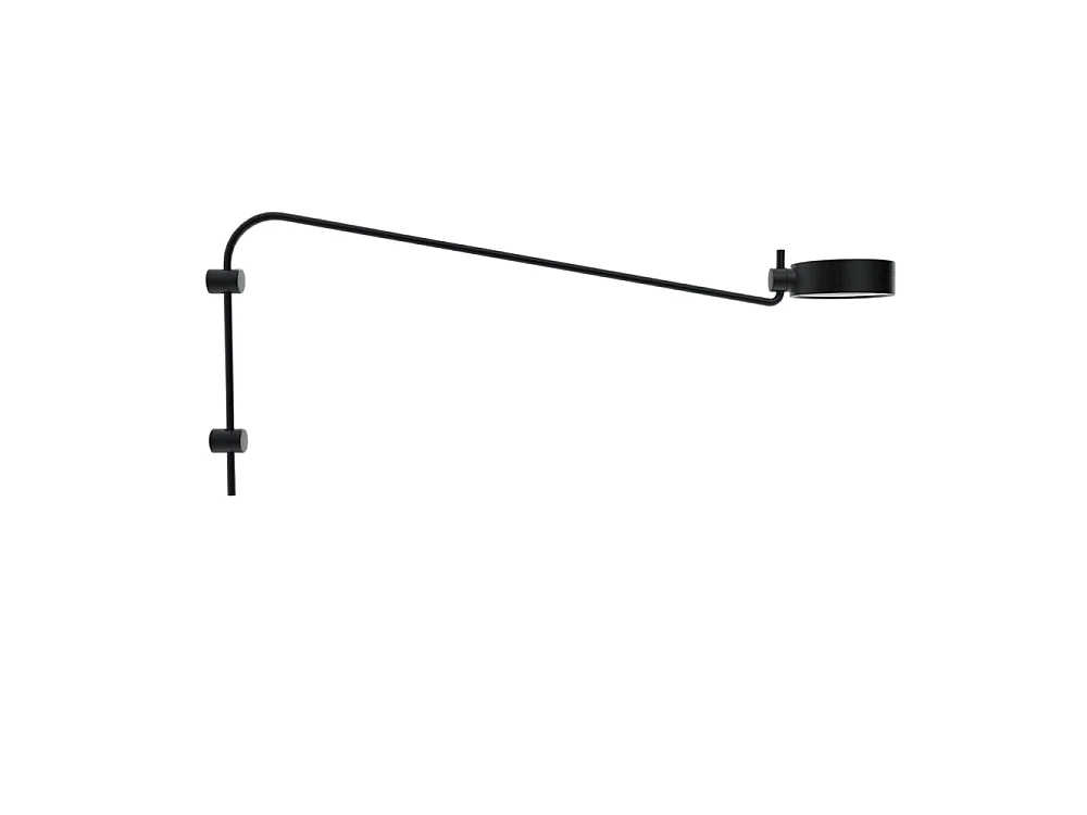 Zafferano SUPER O Applique LED avec bras Noir rechargeable et dimmable