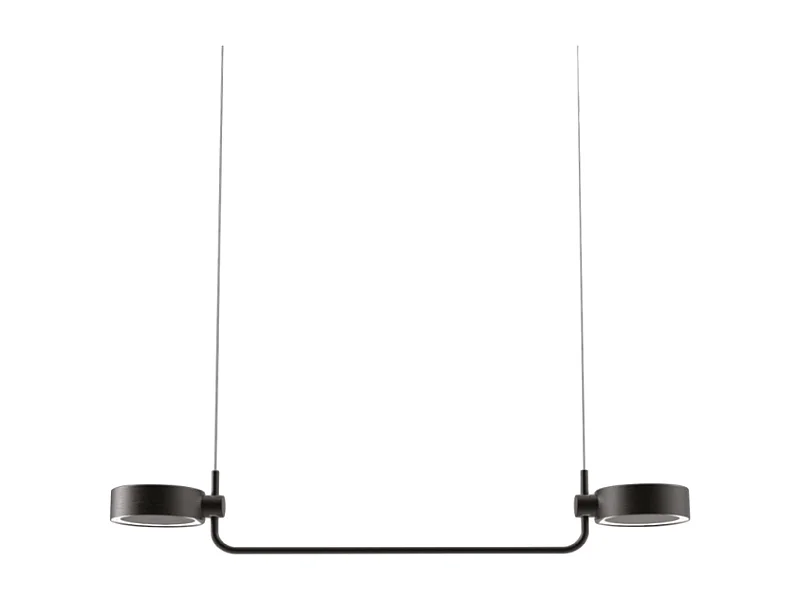 Zafferano SUPER O Lampada a led a sospensione Nera ricaricabile e dimmerabile