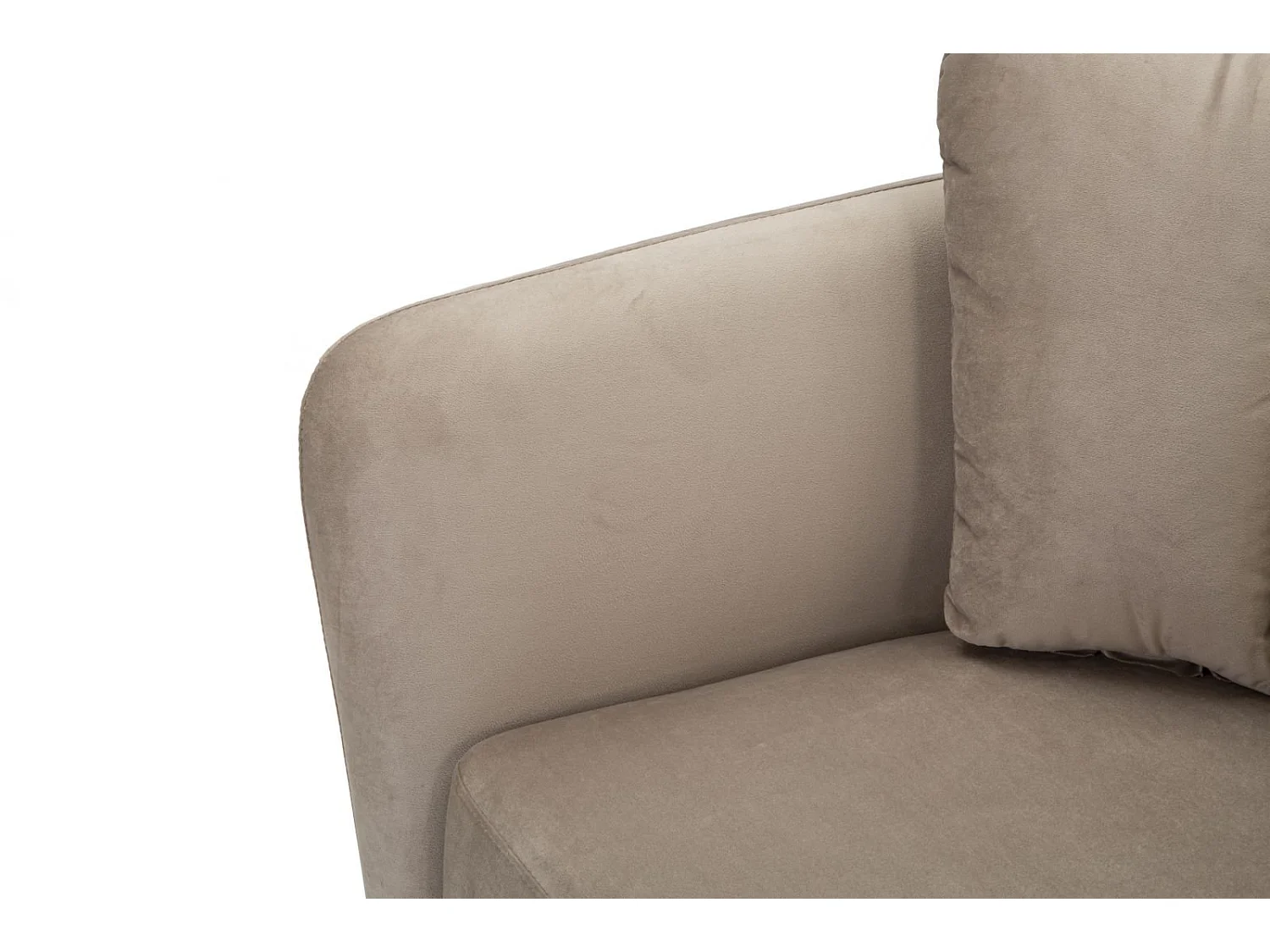 Glamouröser Kiew-Sessel mit grauem Stoffbezug, Eukalyptusholzgestell und goldfarbenen Metallbeinen – 88 x 77 x 74 cm