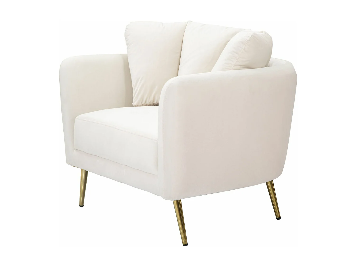 Fauteuil Design en Tissu "Kiev" 88cm Crème