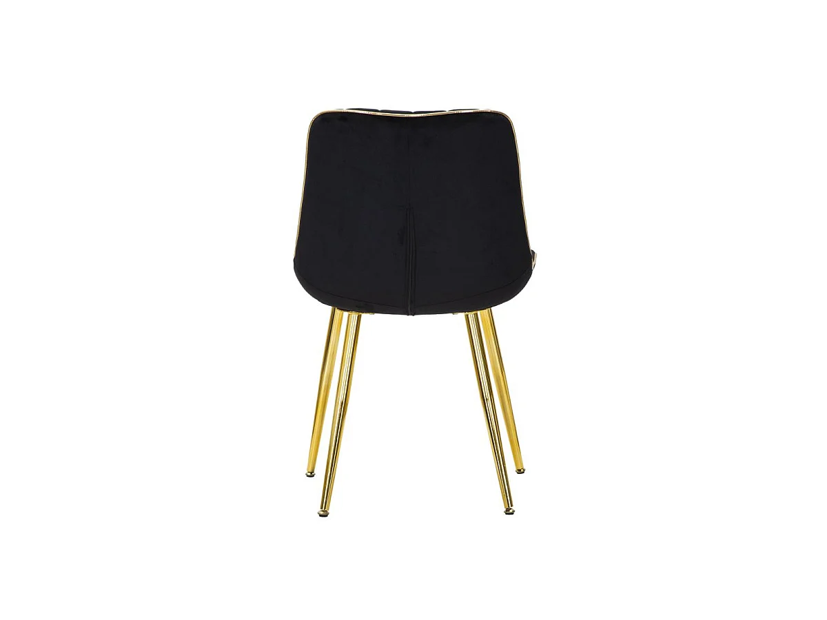 Lot de 2 Chaises en Tissu "Paris" 79cm Noir & Or