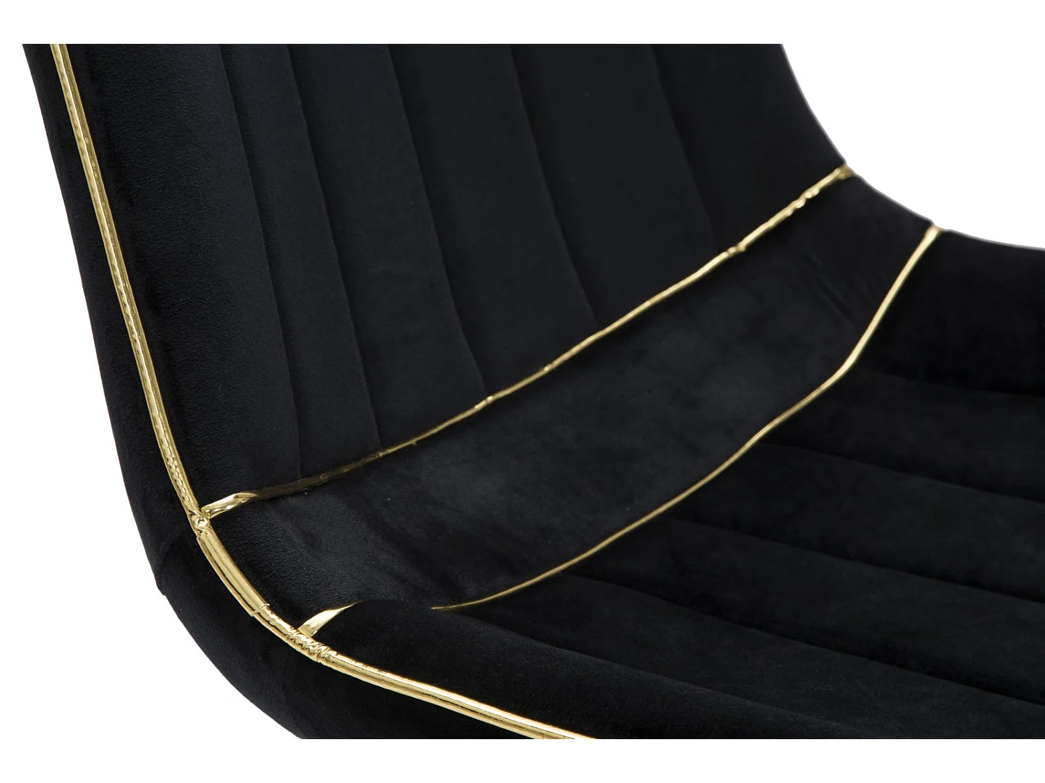 Lot de 2 Chaises en Tissu "Paris" 79cm Noir & Or
