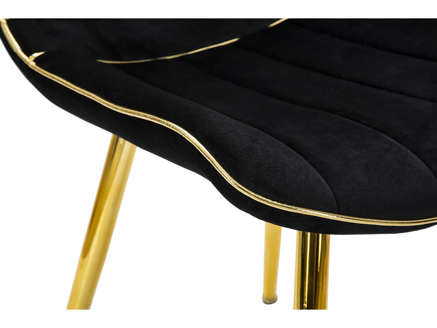 Lot de 2 Chaises en Tissu "Paris" 79cm Noir & Or