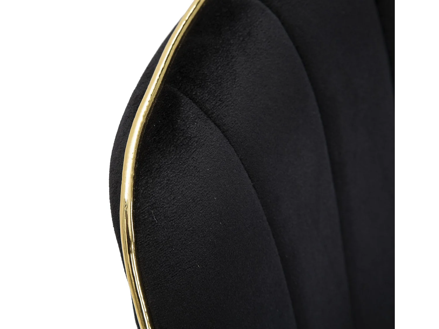 Lot de 2 Chaises en Tissu "Paris" 79cm Noir & Or