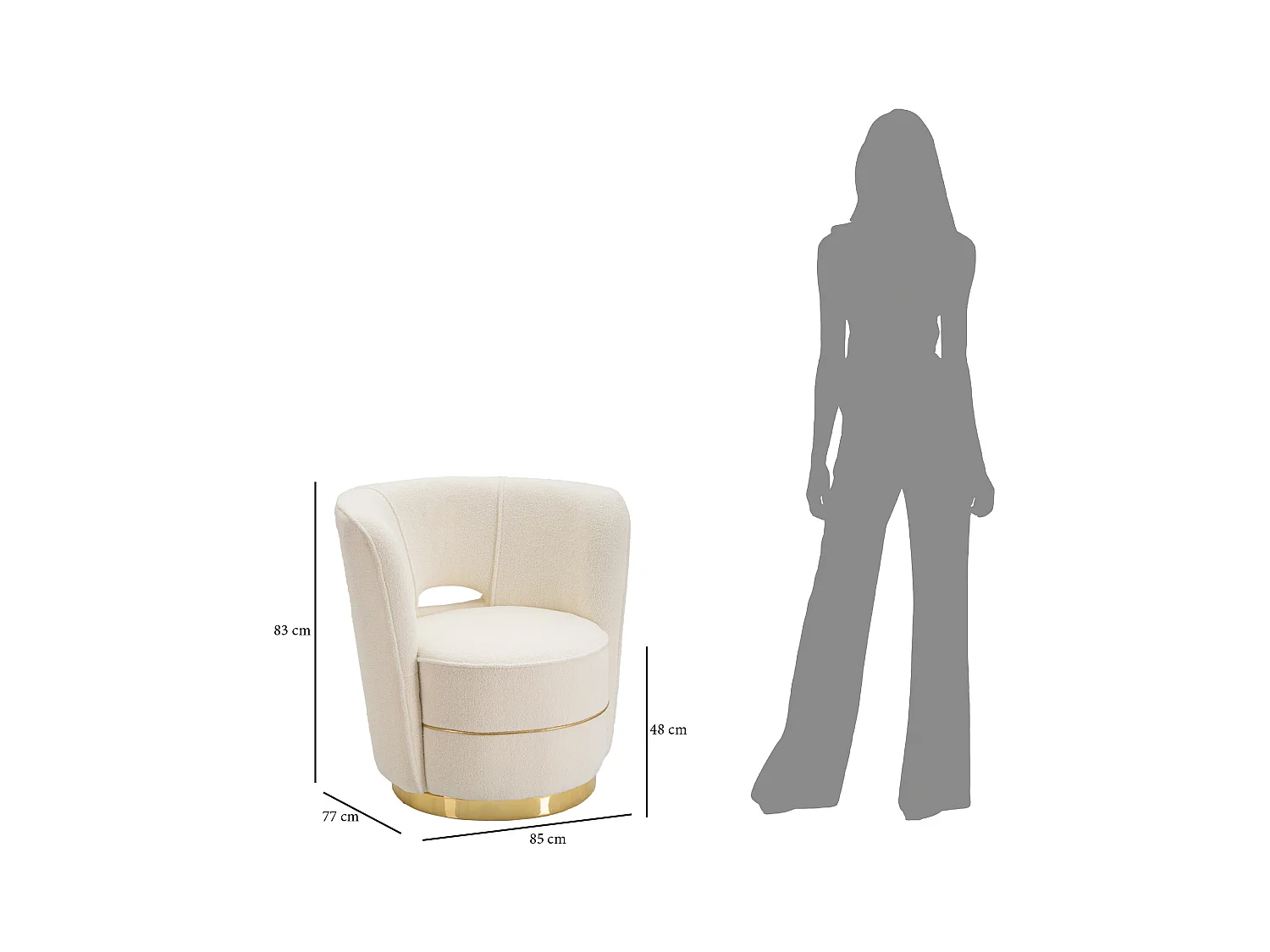 IJSLAND RUIMTE Fauteuil CM 85X77X83