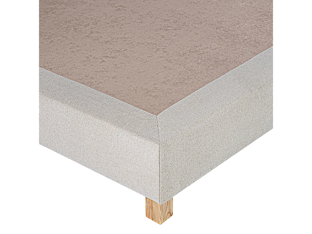 Sommier à lattes avec pieds TAMY, tapissier en bois massif couleur beige -  longueur 200 x largeur 160 cm