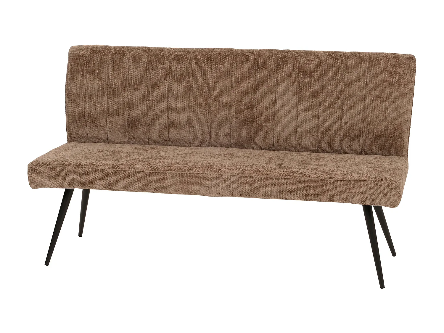 Panca MCW-K16, panca per sala da pranzo imbottita, schienale stoffa/tessuto ciniglia metallo 160cm ~ marrone