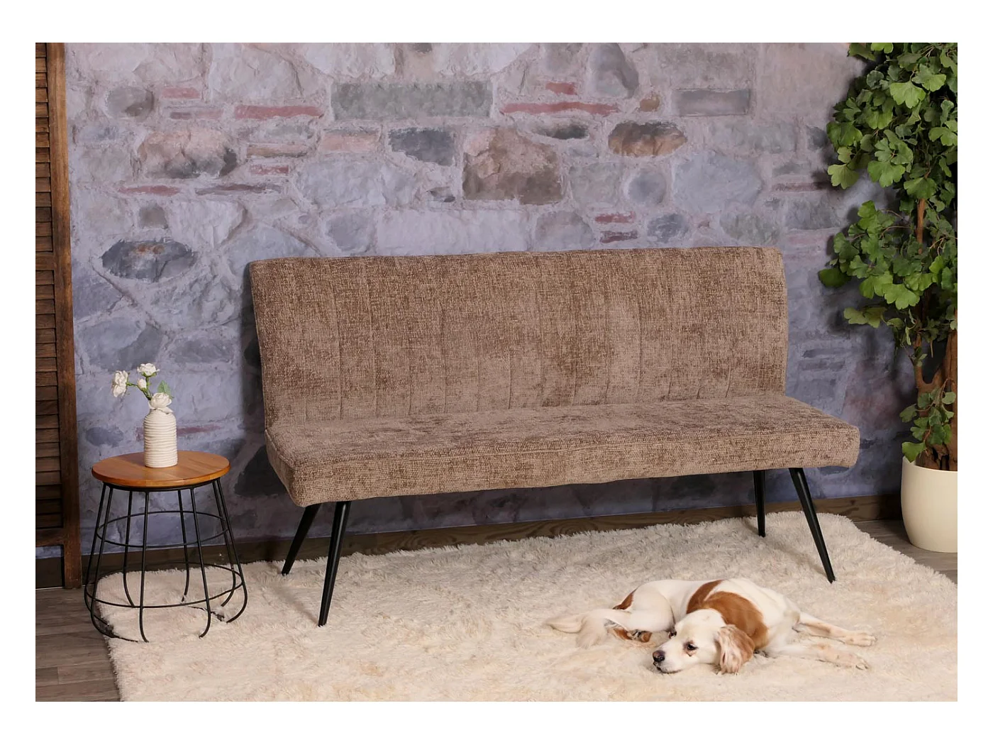 Banco corrido MCW-K16,  castanho