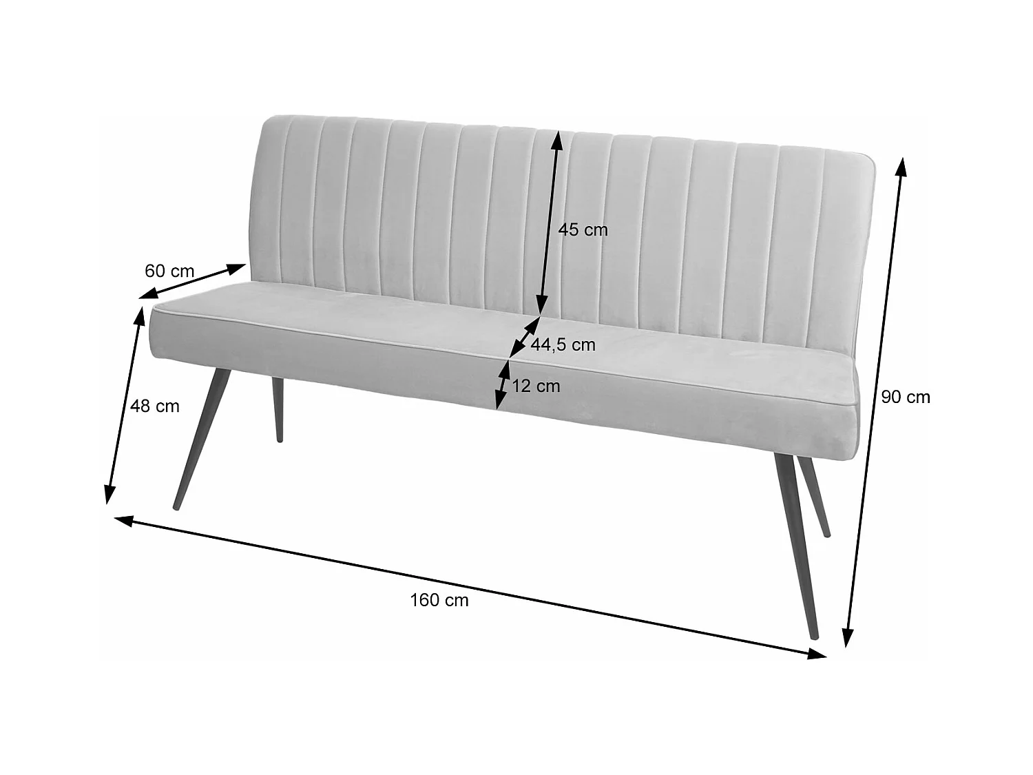 Banco corrido MCW-K16,  castanho