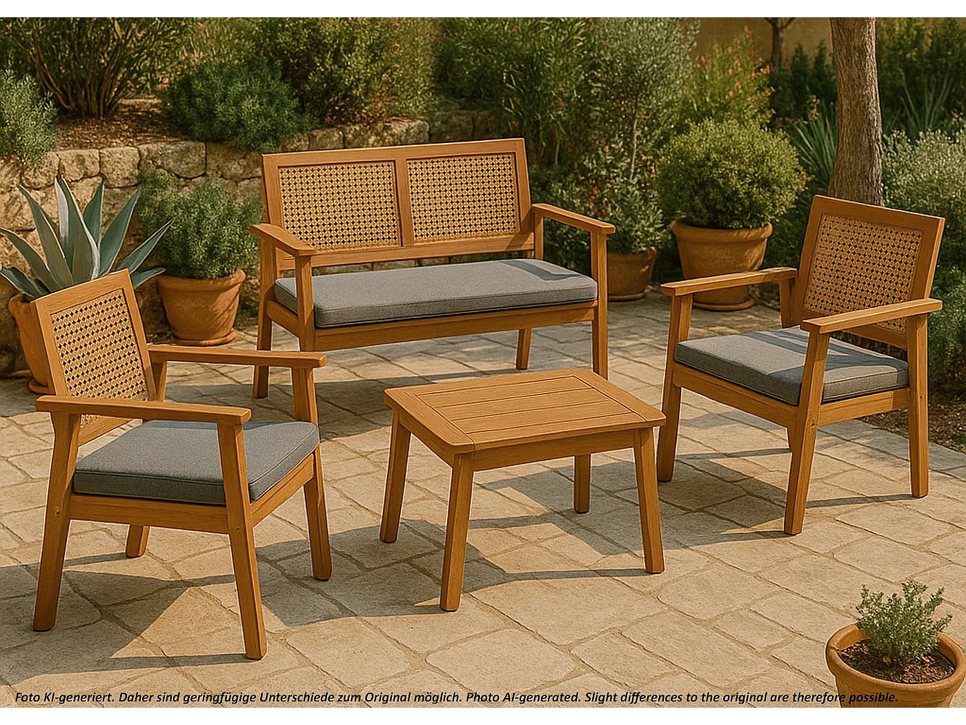 Ensemble de jardin MVG-N46 (4 pièces),  Coussin gris