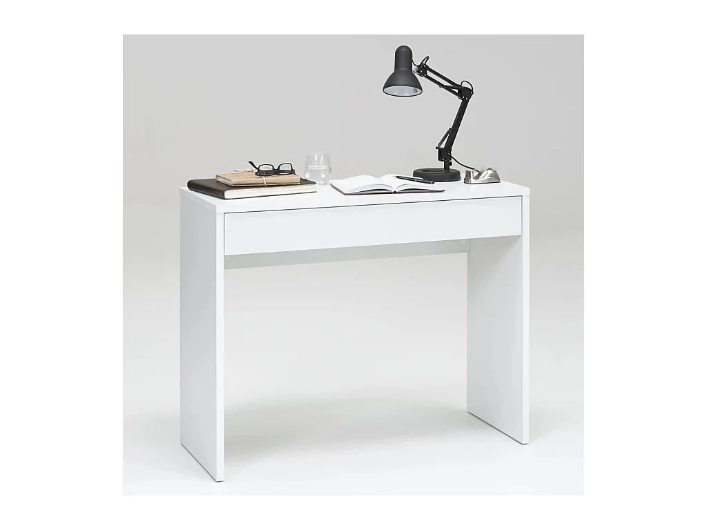 Console 1 Tiroir Design "Kherer" 100cm Blanc