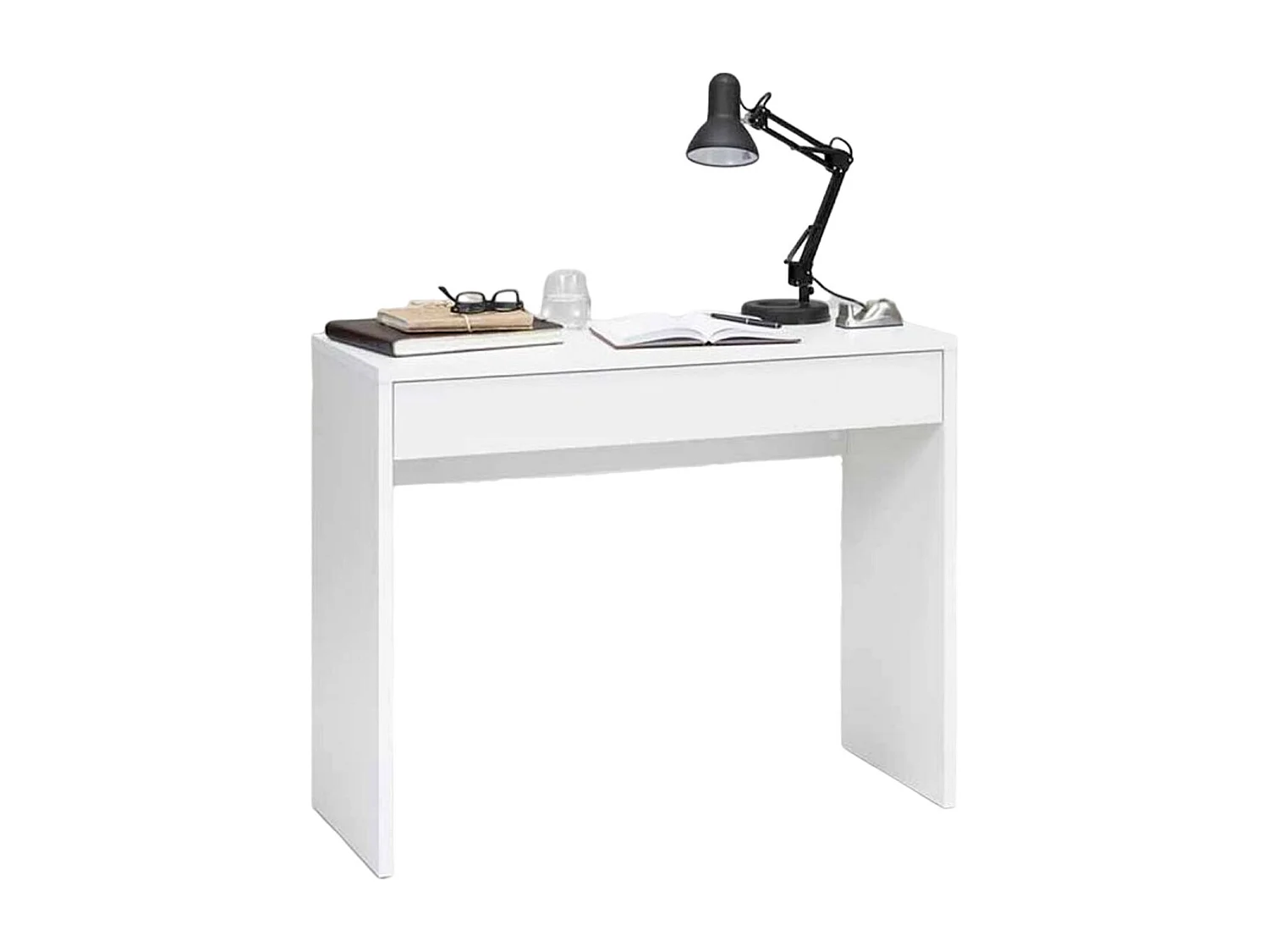 Console 1 Tiroir Design "Kherer" 100cm Blanc