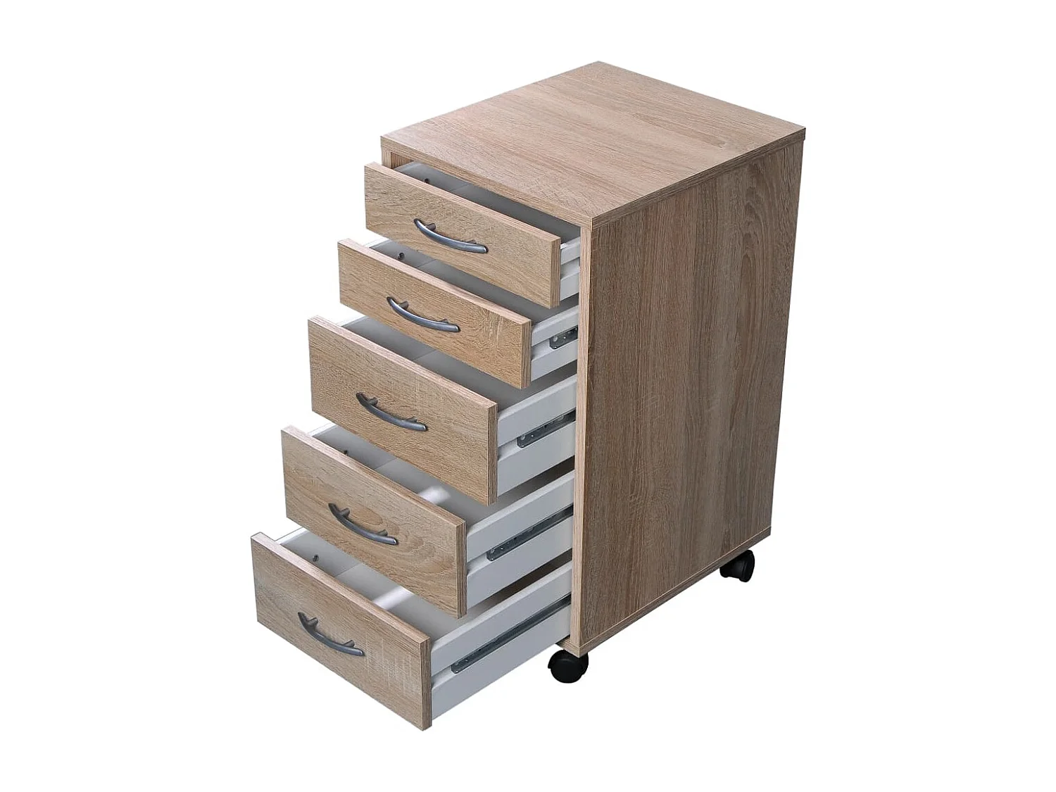 Caisson de Bureau 5 Tiroirs "Dydre" 63cm Naturel