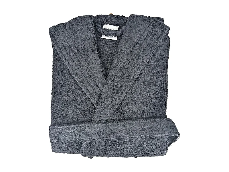 Peignoir kimono adulte PURE coton XL gris anthracite