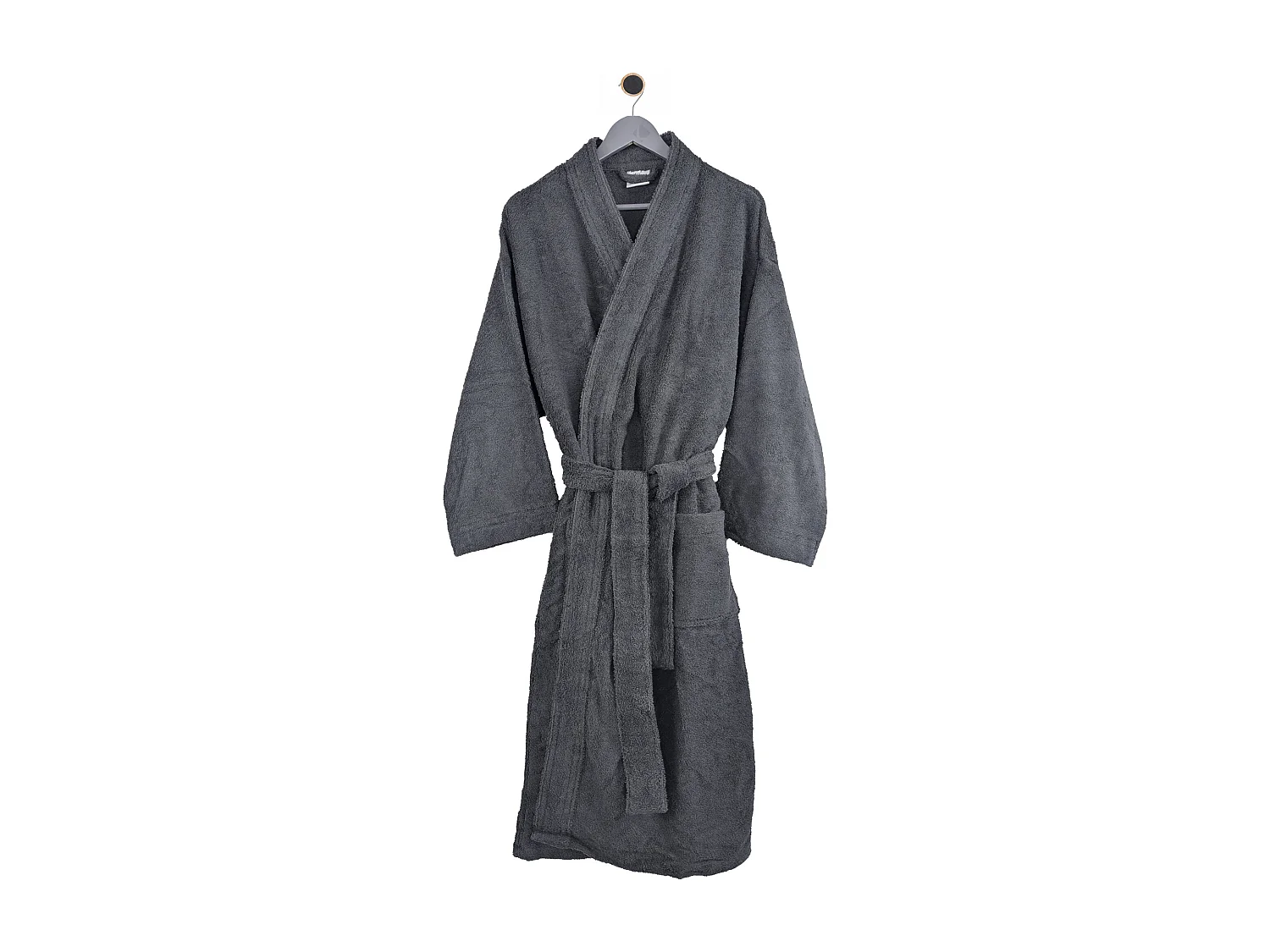 Peignoir kimono adulte PURE coton XL gris anthracite