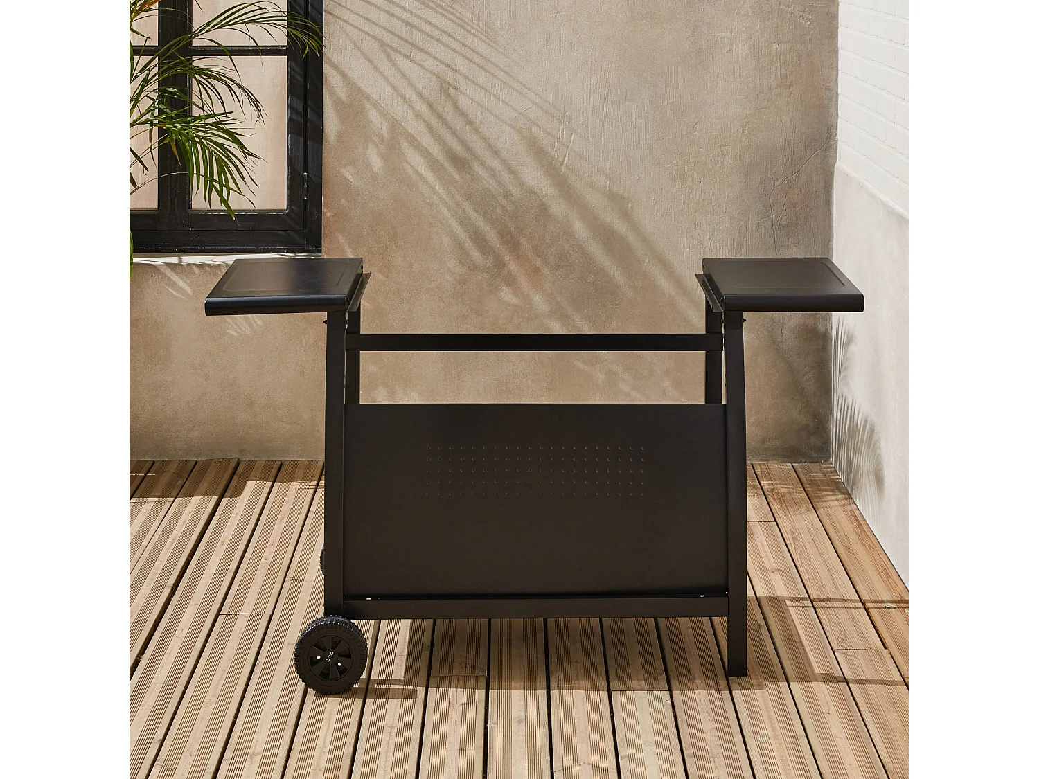 Carrello griglia a gas 4 bruciatori acciaio, nero