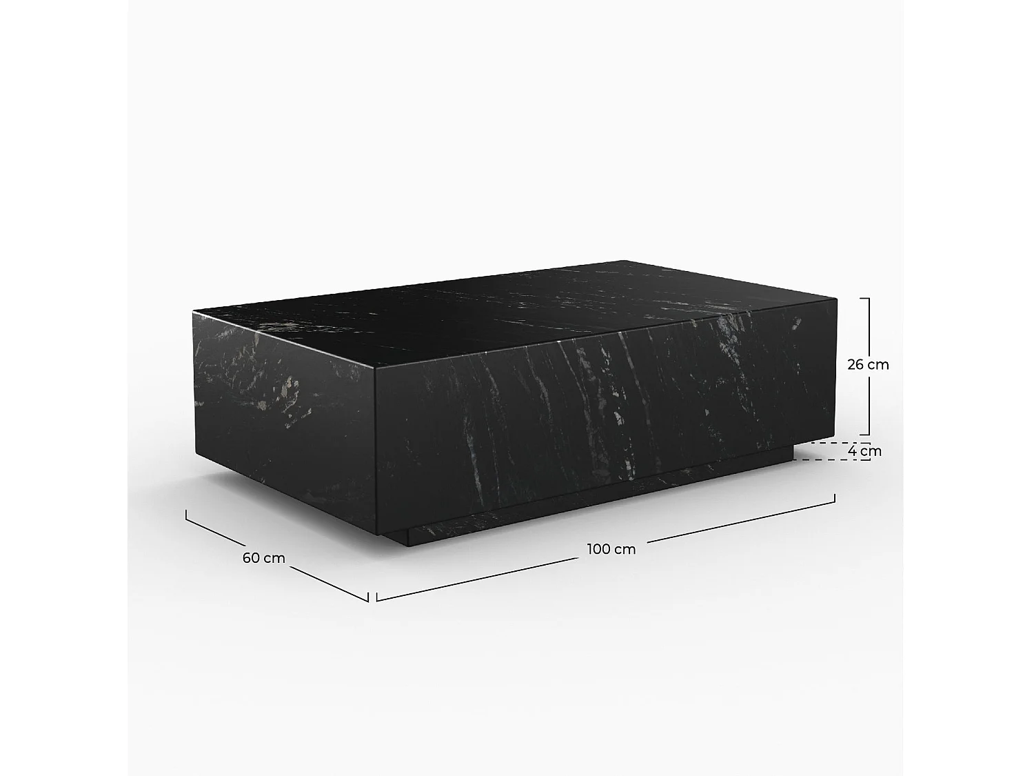 Table basse rectangulaire en marbre noir - Izaé