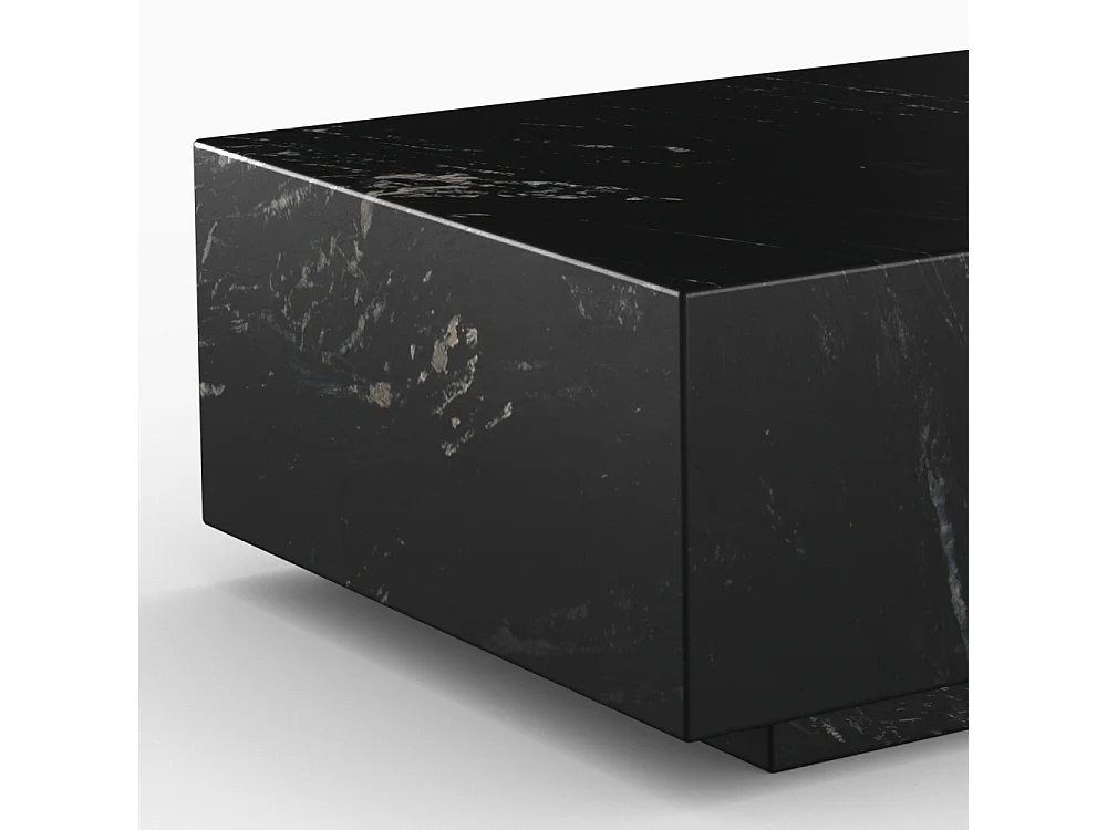 Mesa de centro rectangular de mármol negro - Izaé