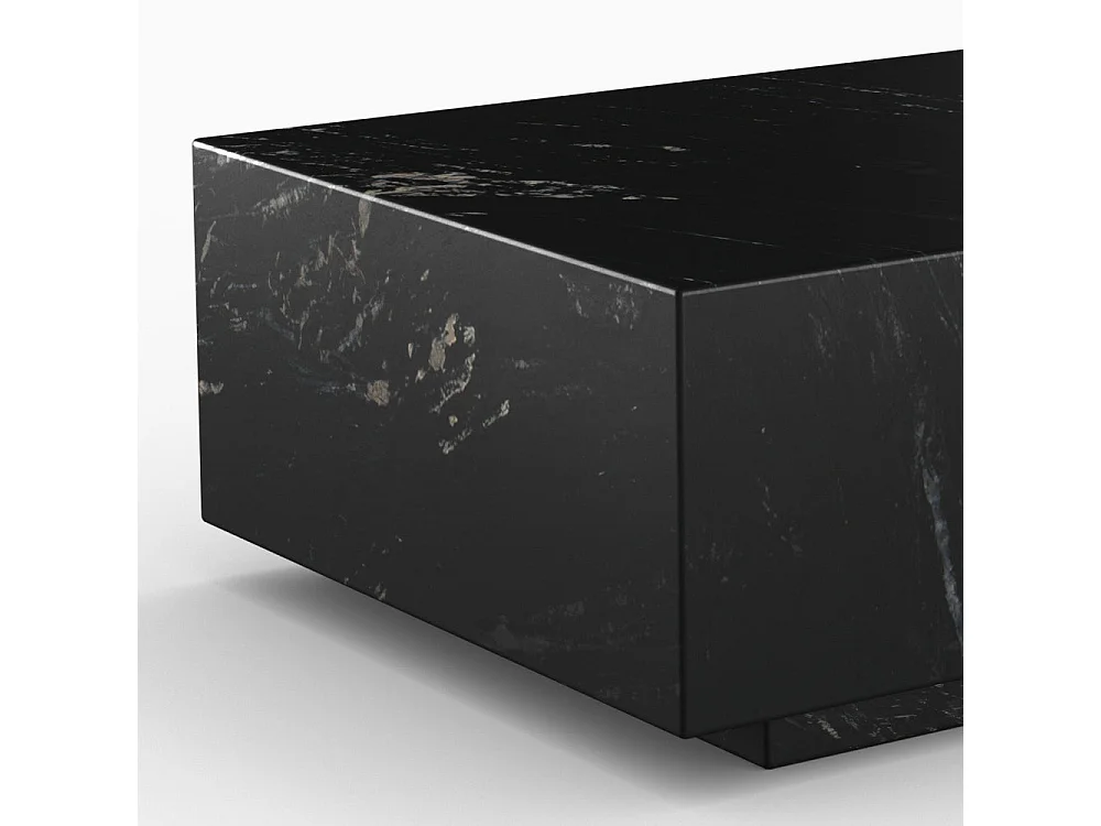 Mesa de centro rectangular de mármol negro - Izaé