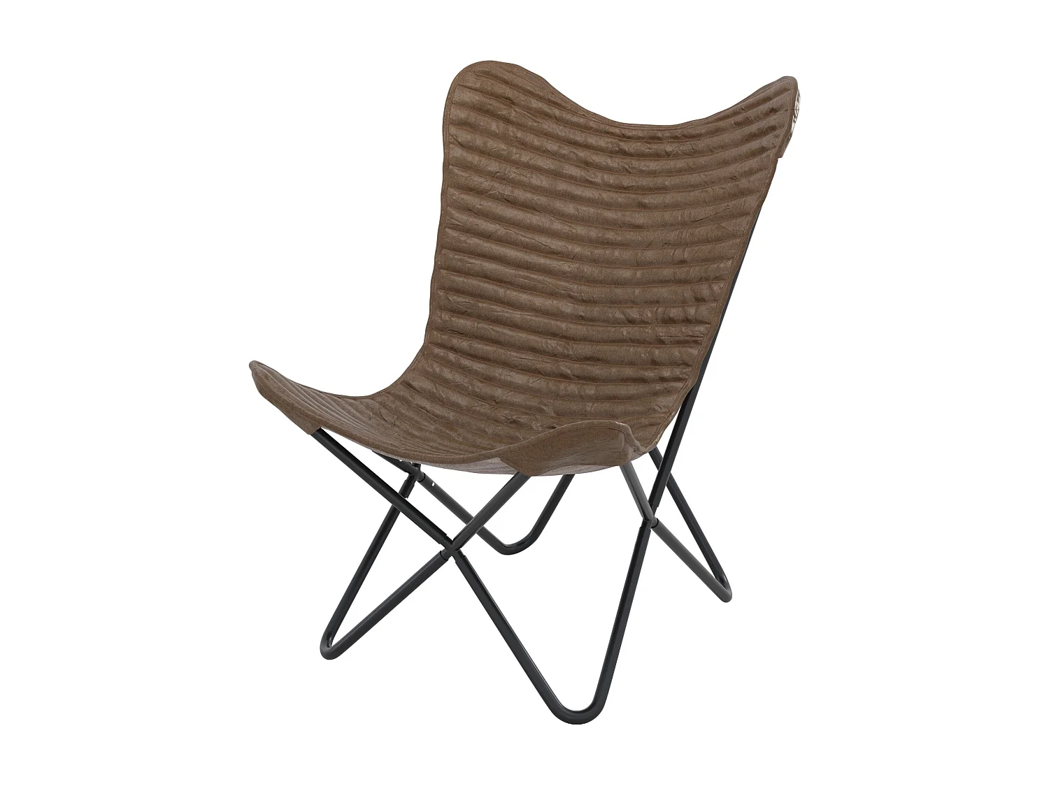 Fauteuil papillon en cuir de chèvre marron - Octave