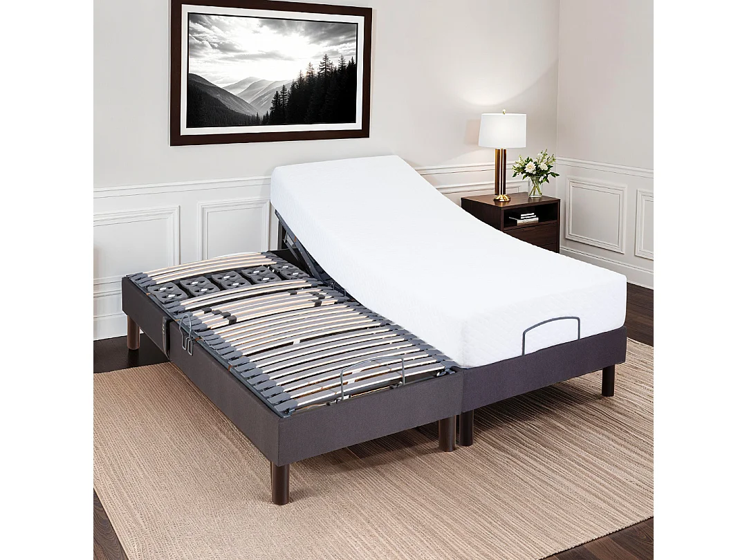 BELLECOUR LITERIE | Sommier électrique ATHENA 70x200 cm | Lattes & Plots