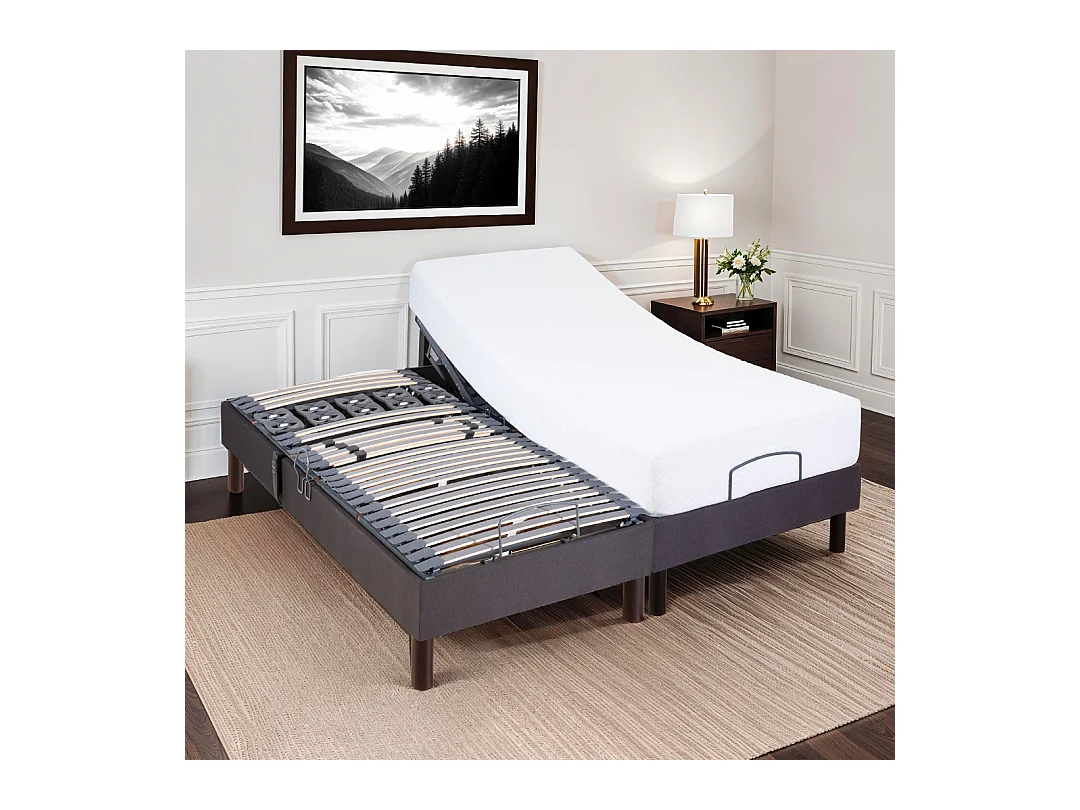 BELLECOUR LITERIE | Sommier électrique ATHENA 70x200 cm | Lattes & Plots