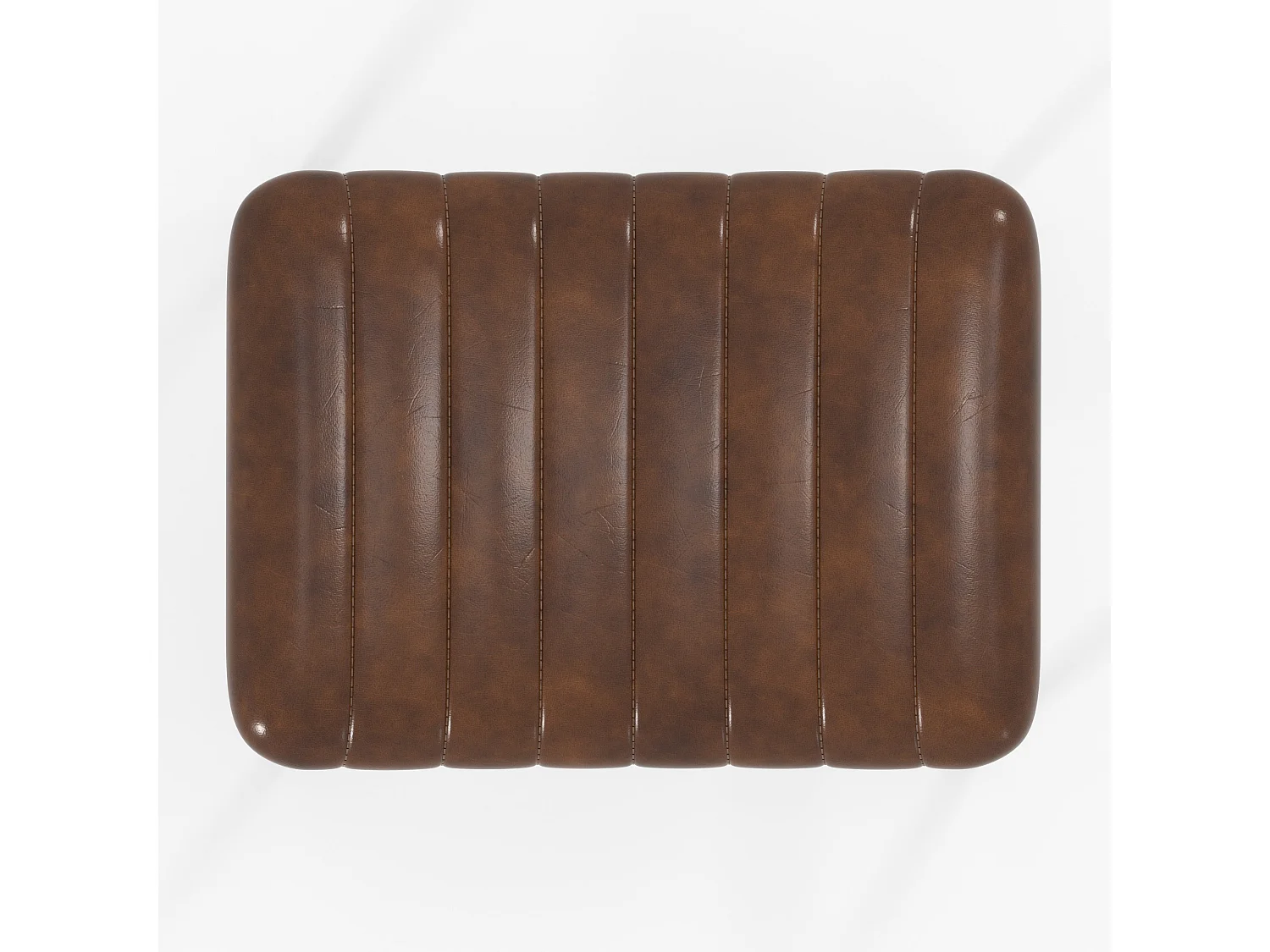 Lot de 2 tabourets de bar 77 cm en cuir marron et pieds en métal - Lupin