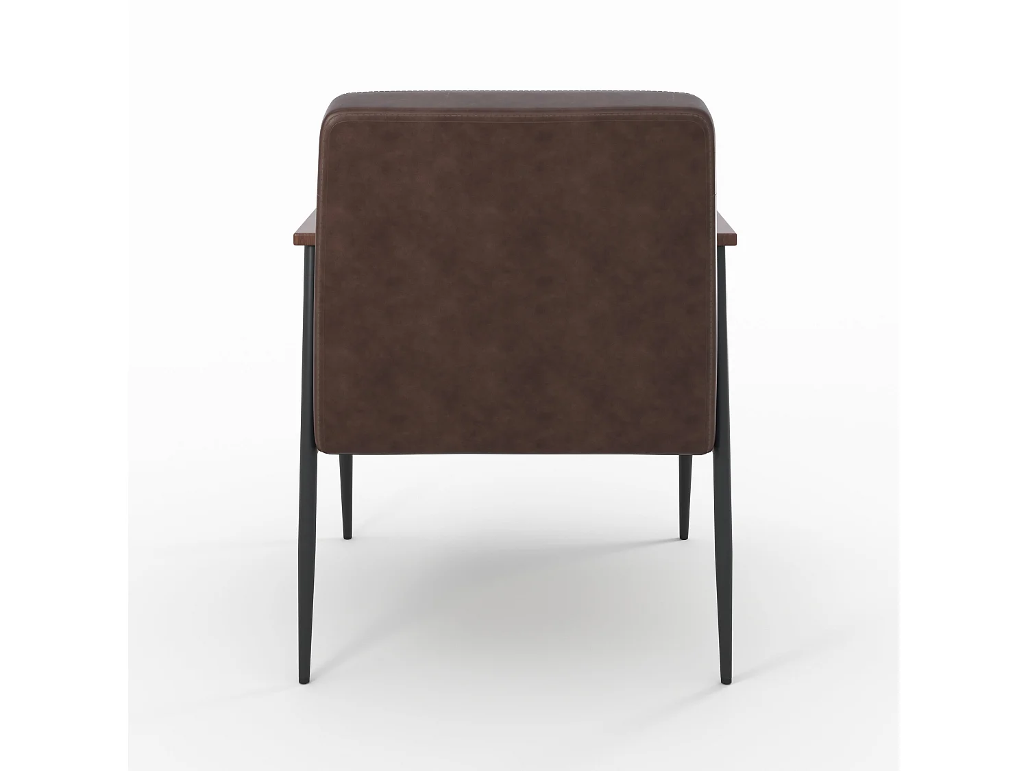 Fauteuil en cuir de buffle marron et métal noir - Hugues