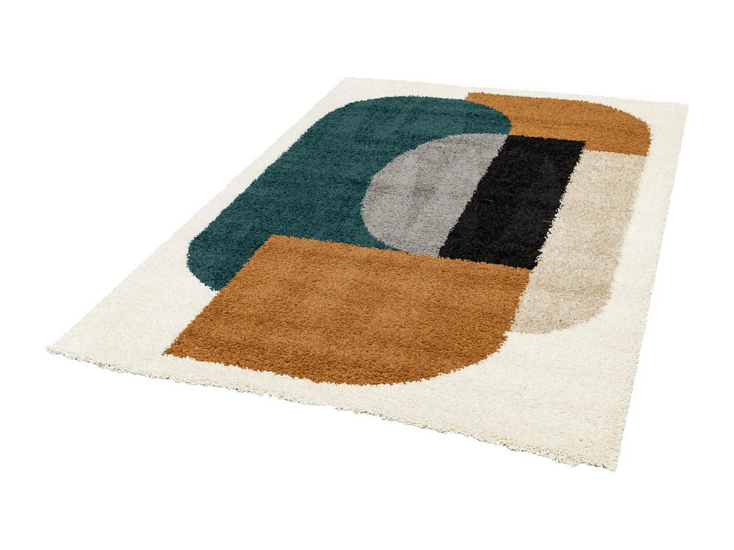 Tapis intérieur shaggy. motifs géométriques. multicolore. 160 x 230cm