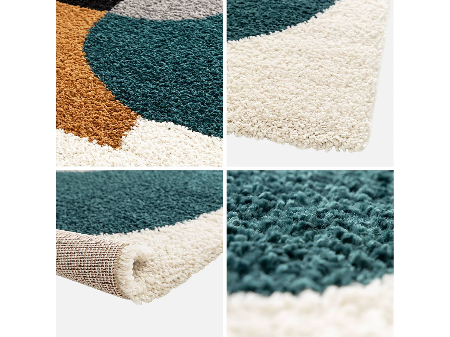 Tapis intérieur shaggy. motifs géométriques. multicolore. 160 x 230cm