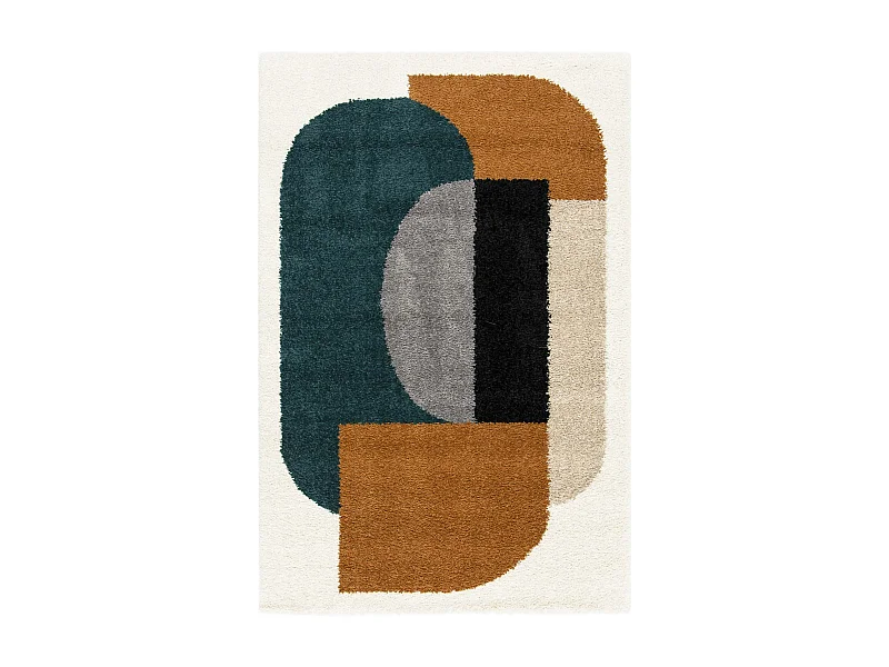 Tapis intérieur shaggy. motifs géométriques. multicolore. 160 x 230cm