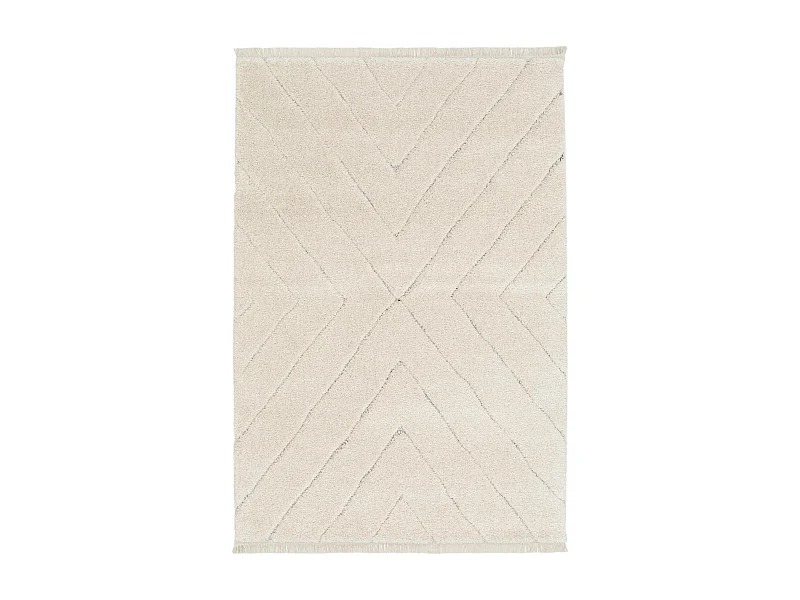 Alfombra interior con ligeros relieves crema