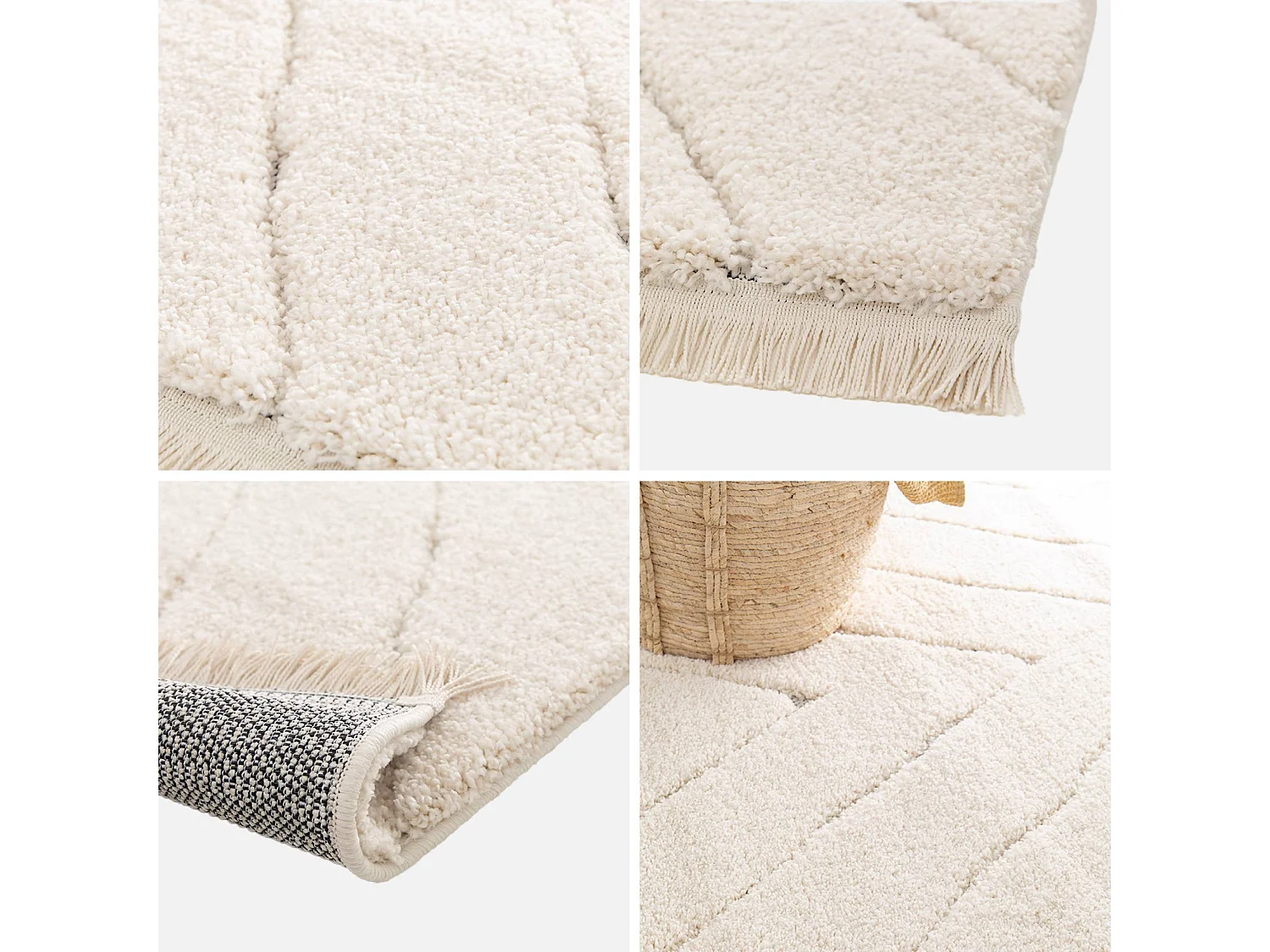 Alfombra interior con ligeros relieves crema