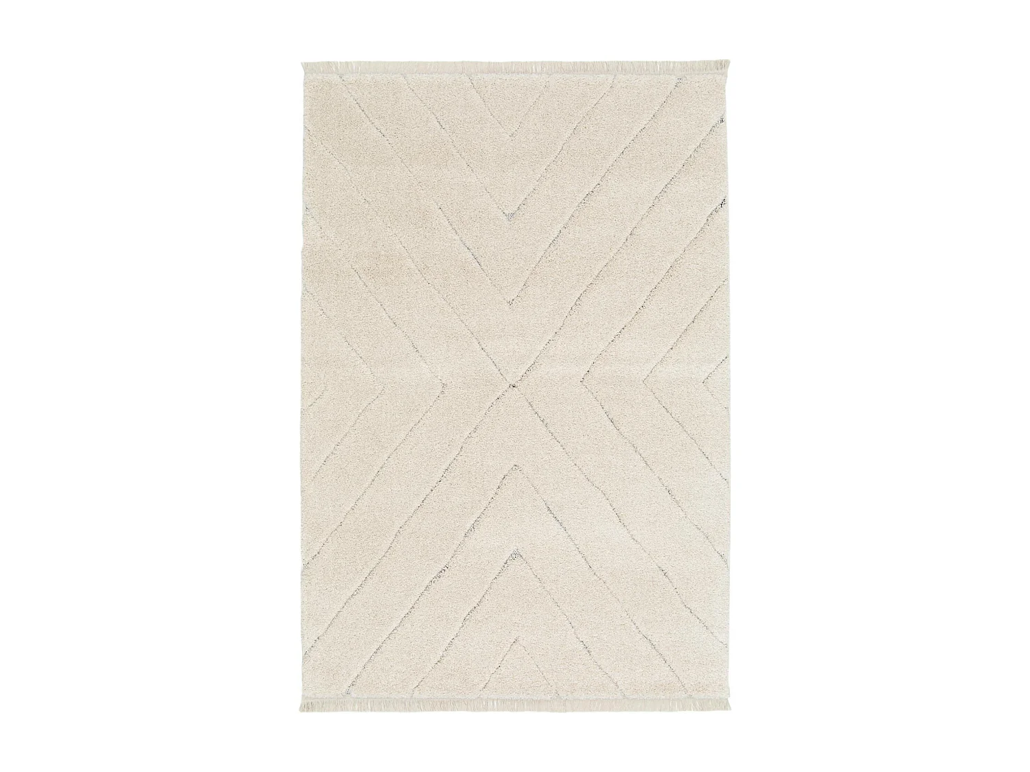 Alfombra interior con ligeros relieves crema