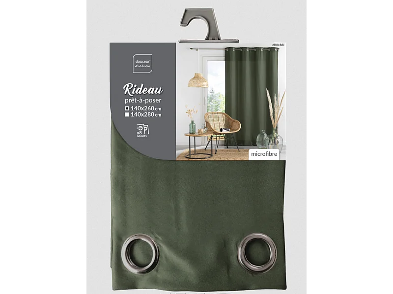 Rideau à Oeillets "Absolu" 140x260cm Kaki