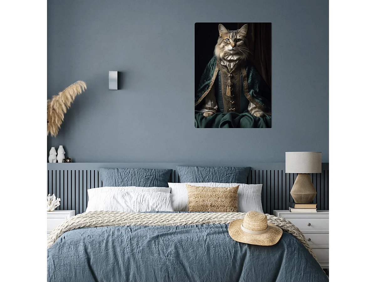 Tableau sur toile chat vintage 30x45 cm