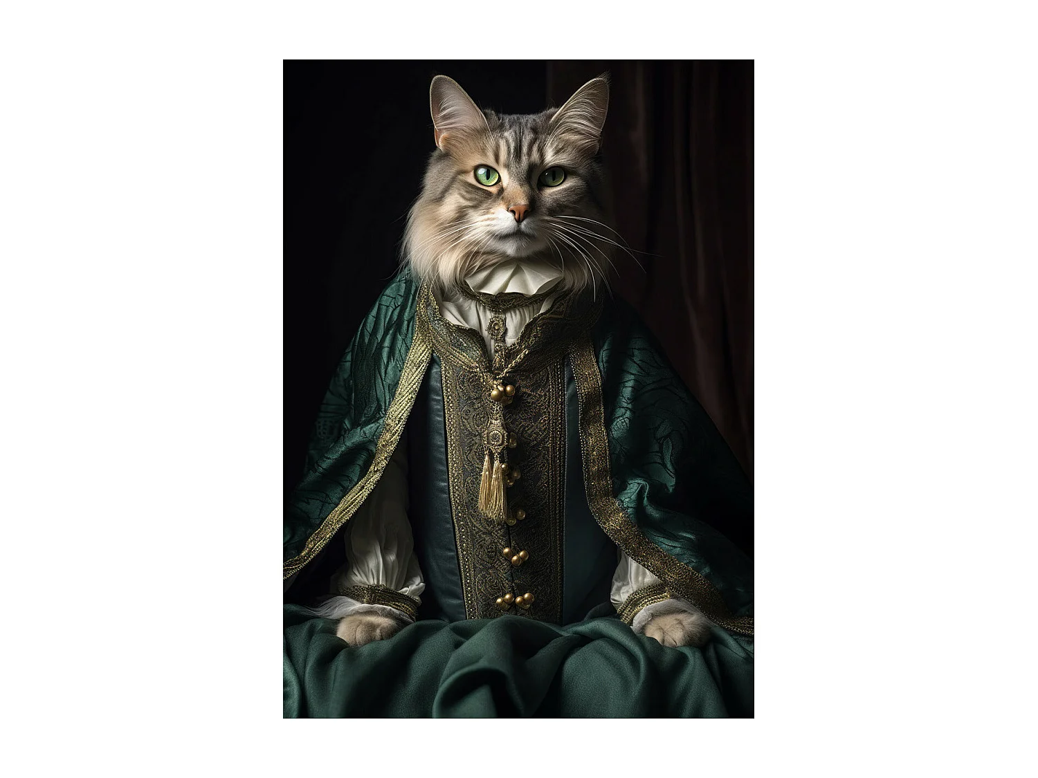 Tableau sur toile chat vintage 30x45 cm